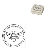 Moderne naam honingbijenfamilie Ronde terugzendadr Rubberstempel (Gestempeld)