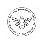 Moderne naam honingbijenfamilie Ronde terugzendadr Rubberstempel (Afrduk)