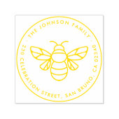 Moderne naam honingbijenfamilie Ronde terugzendadr Zelfinktende Stempel (Design)