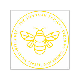 Moderne naam honingbijenfamilie Ronde terugzendadr Zelfinktende Stempel