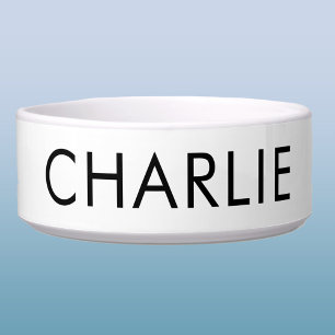 Moderne naam huisdier gepersonaliseerd voerbakje