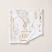 Moderne naam in goud op marmeren ondergrond bad handdoek (Wasdoekje)