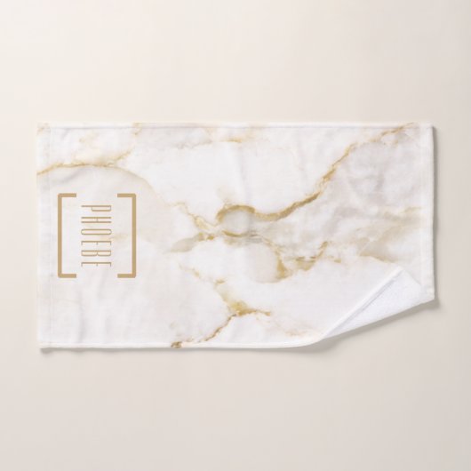 Moderne naam in goud op marmeren ondergrond bad handdoek (Handdoek)