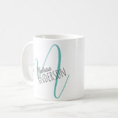 Moderne Naam Initiaal Monogram Gepersonaliseerd Koffiemok (Voorkant links)