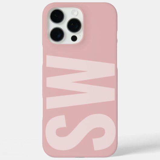 Moderne naam Initialen Roos Quartz Custom Monogram Case-Mate iPhone Case (Achterkant)