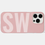 Moderne naam Initialen Roos Quartz Custom Monogram Case-Mate iPhone Case (Achterkant (horizontaal))