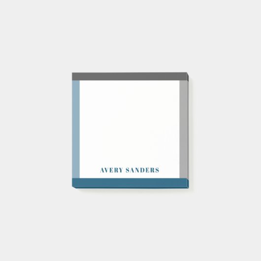 Moderne Naam Met Eenvoudige Rand Vet Post-it® Notes (Voorkant)