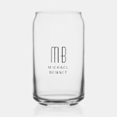 Moderne naam met monogram blikvorm glas (Voorkant)