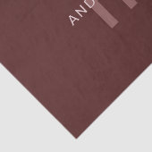 Moderne naam met monogram | Maroonrood Tissuepapier (Detail)