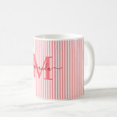 Moderne naam met Red Stripe-monogram Koffiemok (Voorkant rechts)