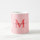 Moderne naam met Red Stripe-monogram Koffiemok (Center)
