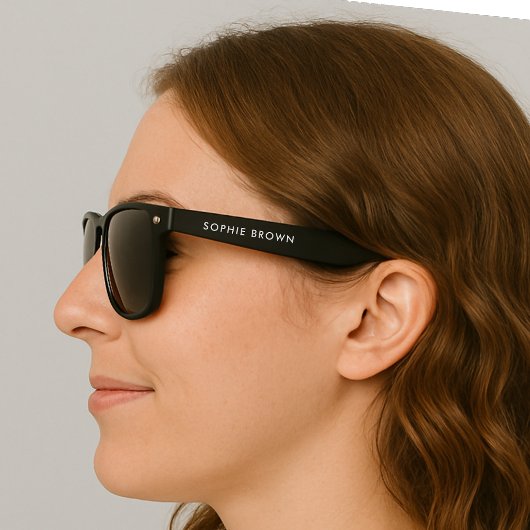 Moderne naam | Minimale monogram stijlvolle rendy Zonnebrillen