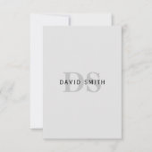 Moderne naam & Monogram | Bewerkbaar in grijs en z Bedankkaart (Voorkant)