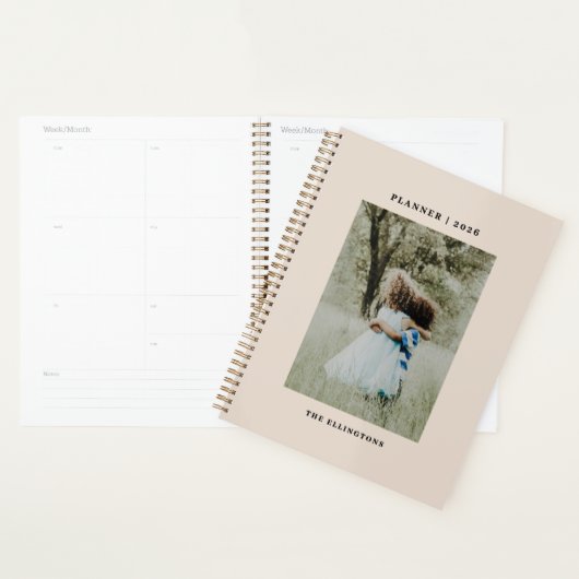 Moderne naam monogram foto planner (Display)