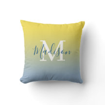 Moderne naam Monogram Geel tot Licht Blauw Gradiën
