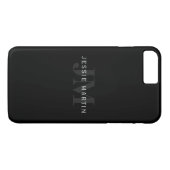 Moderne naam & monogram | Grijs & Zwart Case-Mate iPhone Case (Achterkant (Horizontaal))
