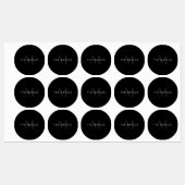 Moderne naam & monogram | Grijs & Zwart Labels (Vel)