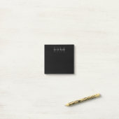 Moderne naam & monogram | Grijs & Zwart Post-it® Notes (Op bureau)