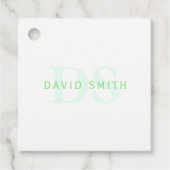 Moderne naam & Monogram | Groen & Wit Bedankjes Labels (Voorkant)