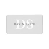 Moderne naam & Monogram | Groen & Wit Etiket (Voorkant)