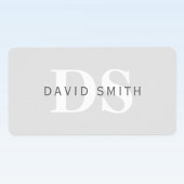 Moderne naam & Monogram | Groen & Wit Etiket