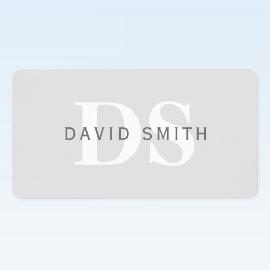 Moderne naam & Monogram | Groen & Wit Etiket