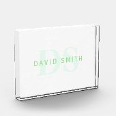 Moderne naam & Monogram | Groen & Wit Fotoblokken (Links)