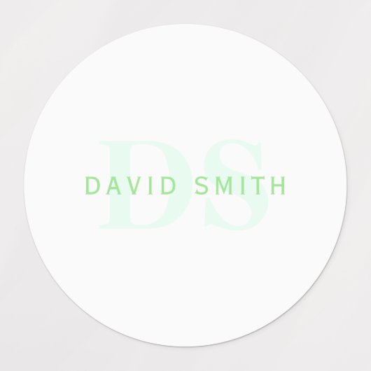 Moderne naam & Monogram | Groen & Wit Labels (Design 2)