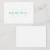 Moderne naam & Monogram | Groen & Wit Notitiekaartje (Voorkant / Achterkant)