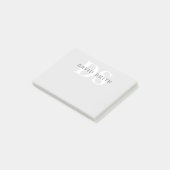 Moderne naam & Monogram | Licht & donkergrijs wit Post-it® Notes (Schuin)