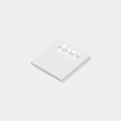 Moderne naam & Monogram | Licht & donkergrijs wit Post-it® Notes (Schuin)