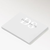 Moderne naam & Monogram | Licht & donkergrijs wit Post-it® Notes
