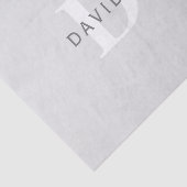 Moderne naam & Monogram | Licht & donkergrijs wit Tissuepapier (Detail)