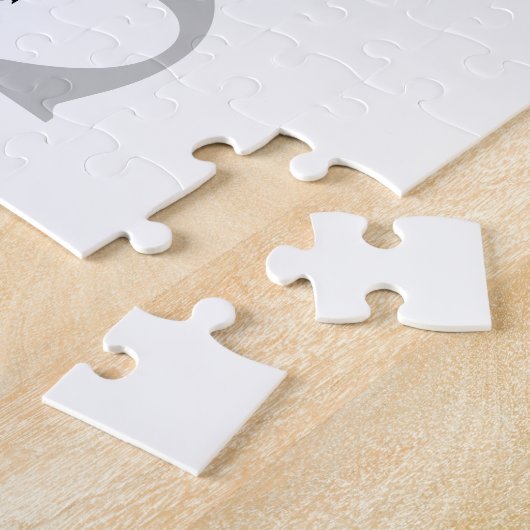 Moderne naam & Monogram | Wit Zwart & Grijs Legpuzzel (Zijkant)