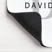 Moderne naam & Monogram | Wit Zwart & Grijs Muismat (Hoek)