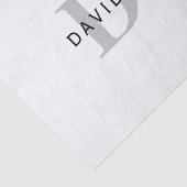 Moderne naam & Monogram | Wit Zwart & Grijs Tissuepapier (Detail)