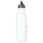 Moderne naam & Monogram | Zwart & Grijs Waterfles (Links)