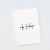 Moderne naam & Monogram | Zwart Wit & Grijs Bedankkaart