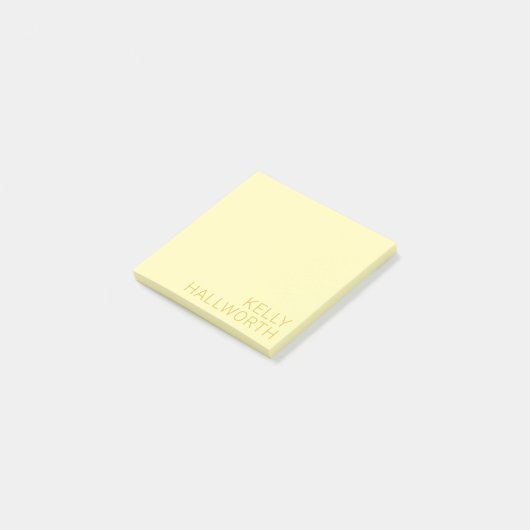 Moderne naam (of andere tekst) Geel Post-it® Notes (Schuin)