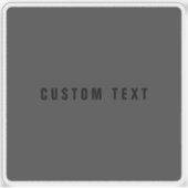 Moderne naam of andere tekst Sjabloon | Donker gri Sticker (Voorkant)