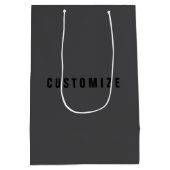 Moderne naam of andere tekst sjabloon | Donkergrij Medium Cadeauzakje (Achterkant)