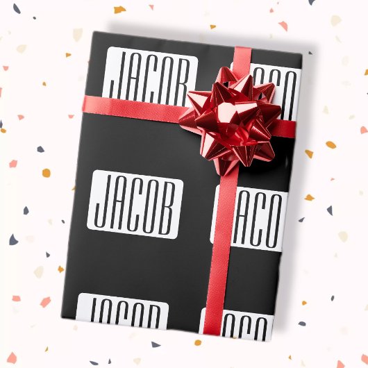 Moderne Naam of bewerkbare Merknaam voor Bedrijf Cadeaupapier