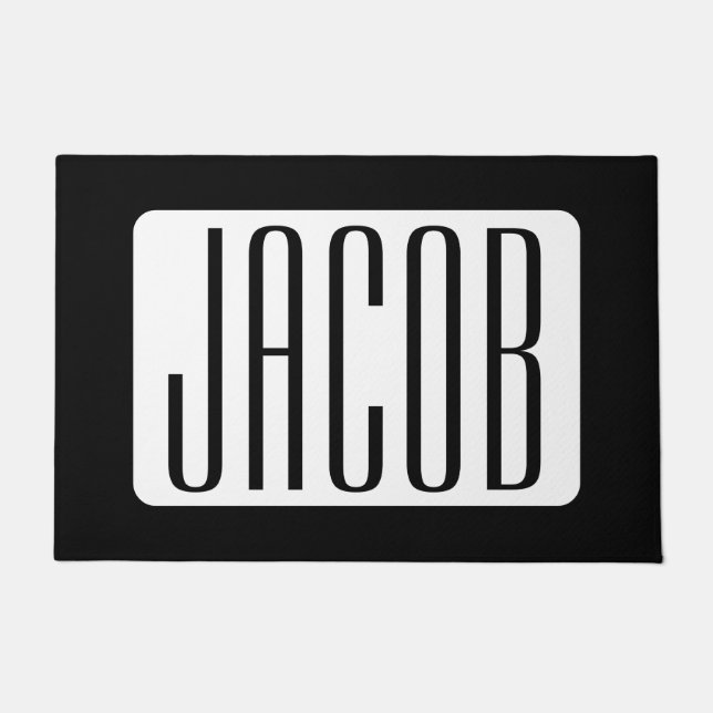 Moderne Naam of bewerkbare Merknaam voor Bedrijf Deurmat (Voorkant)