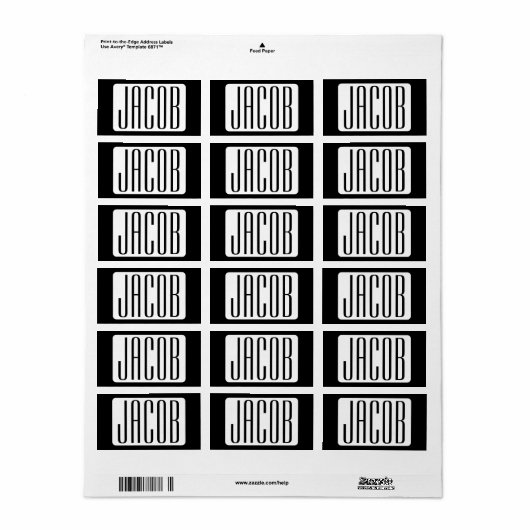 Moderne Naam of bewerkbare Merknaam voor Bedrijf Etiket (Full Sheet)