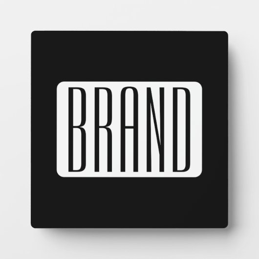 Moderne Naam of bewerkbare Merknaam voor Bedrijf Fotoplaat (Voorkant)