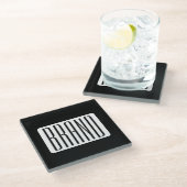 Moderne Naam of bewerkbare Merknaam voor Bedrijf Glazen Onderzetter (Schuin)