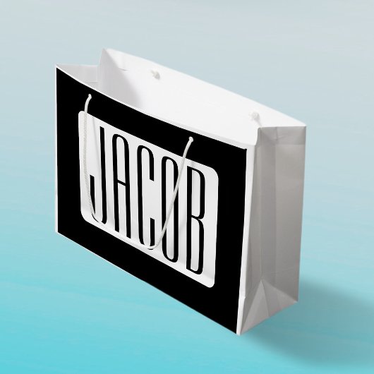 Moderne naam of bewerkbare merknaam voor bedrijf  groot cadeauzakje