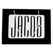 Moderne naam of bewerkbare merknaam voor bedrijf  groot cadeauzakje (Achterkant)