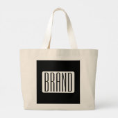 Moderne Naam of bewerkbare Merknaam voor Bedrijf Grote Tote Bag (Achterkant)