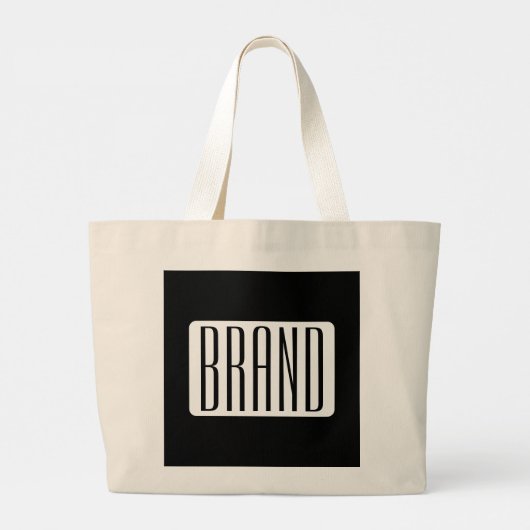 Moderne Naam of bewerkbare Merknaam voor Bedrijf Grote Tote Bag (Achterkant)